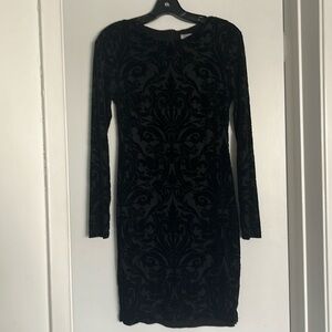 Aqua black velvet dress